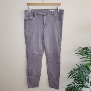 Pistola | Gray Moto Skinny Jeans